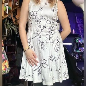 White Floral Chaps Dress